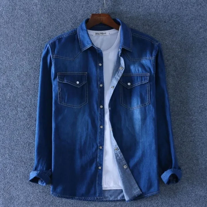 Denim Long Sleeve Casual Shirt for Men