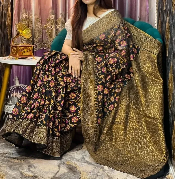 Screen Print Japani Silk Saree – Traditional Style for Women