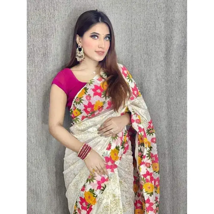 Exclusive Designer Print Half Silk Saree – Dhupian Silk Stylish & Fashionable Women’s Dress