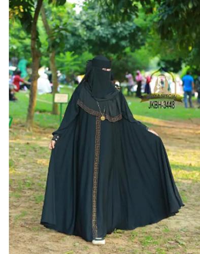 Gucchi Style Stone Borka Set with Hijab – Full Stone Work